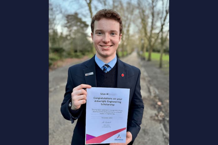 Silas Awarded Prestigious Arkwright Engineering Scholarship